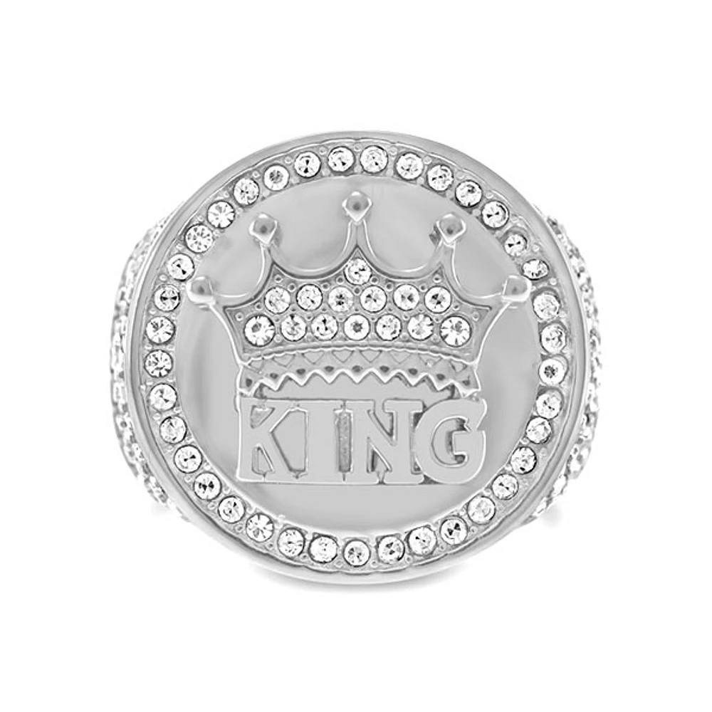 Men's Stainless Steel King Silver Ring 145049