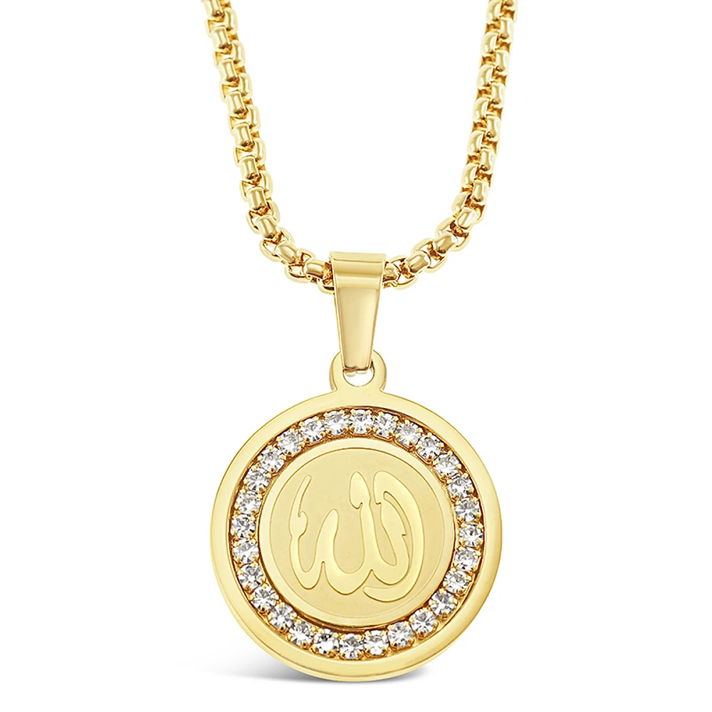 Stainless Steel Gold Allah Necklace 142826