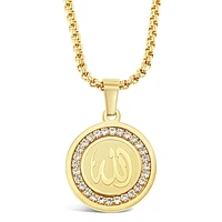 Stainless Steel Gold Allah Necklace 142826