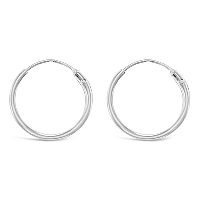 Sterling Silver Plain 12mm Hoops Earrings 132279