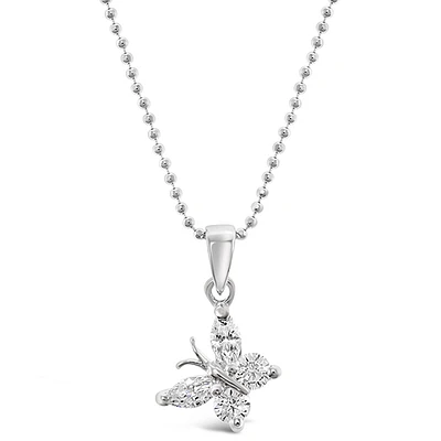 Sterling Silver Cubic Zirconia Butterfly Necklace