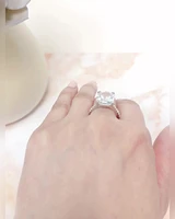 Sterling Silver Cubic Zirconia Radiant Cut Ring 144138