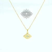 Gold Plated Sterling Silver Cubic Zirconia Evileye Necklace 147730