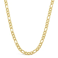 Stainless Steel Figaro 5mm Gold Necklace 142328