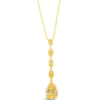 Gold Plated Sterling Silver Yellow Cubic Zirconia Necklace 153417