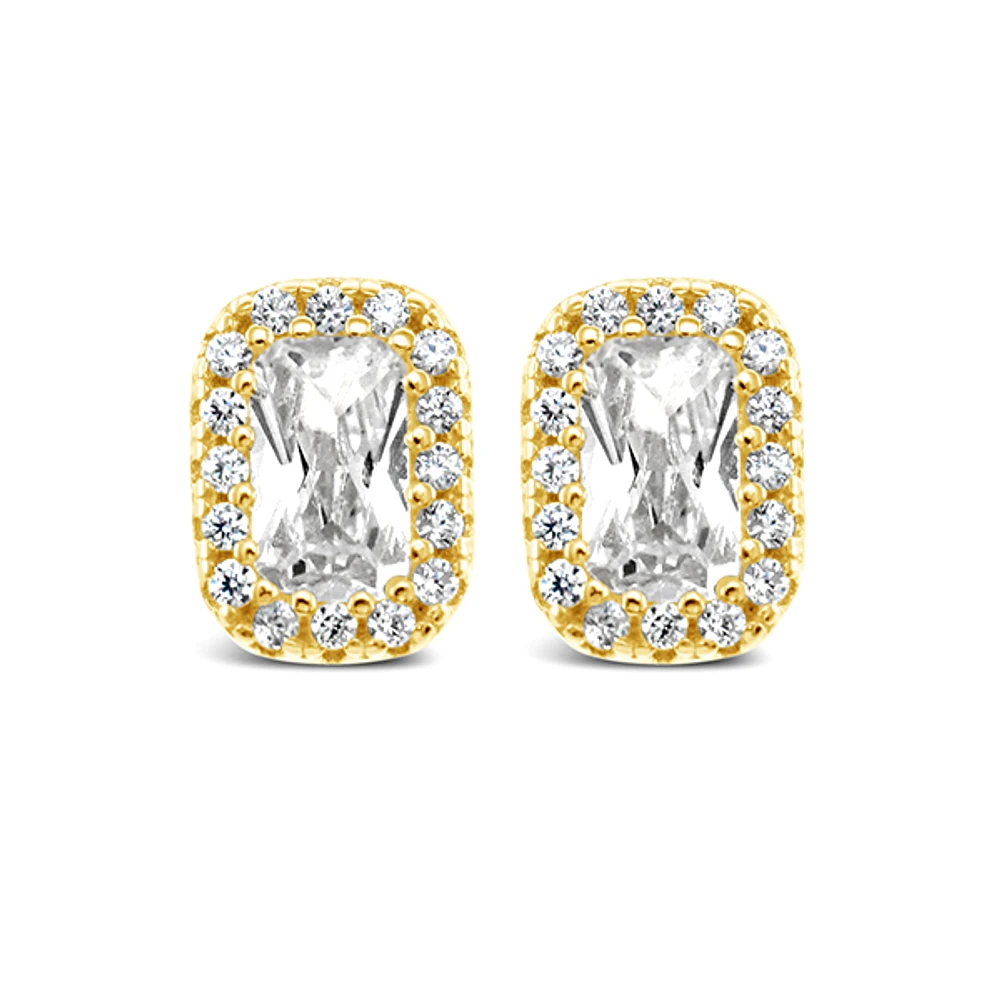 Gold Plated Sterling Silver Cubic Zirconia Earrings