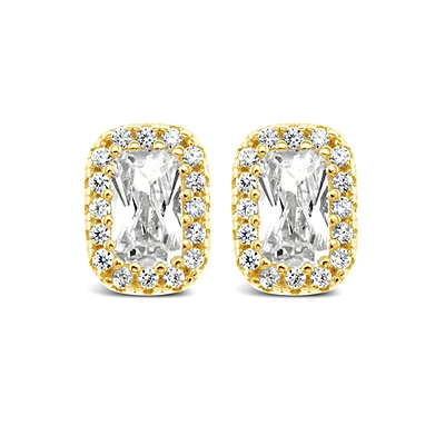 Gold Plated Sterling Silver Cubic Zirconia Earrings