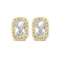 Gold Plated Sterling Silver Cubic Zirconia Earrings