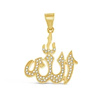 Stainless Steel Gold Allah Crystal Pendant 150682