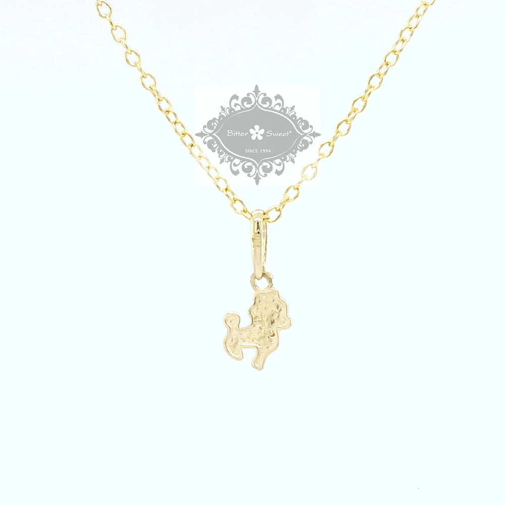 10k Yellow Gold Cubic Zirconia Dog Pendant 153729