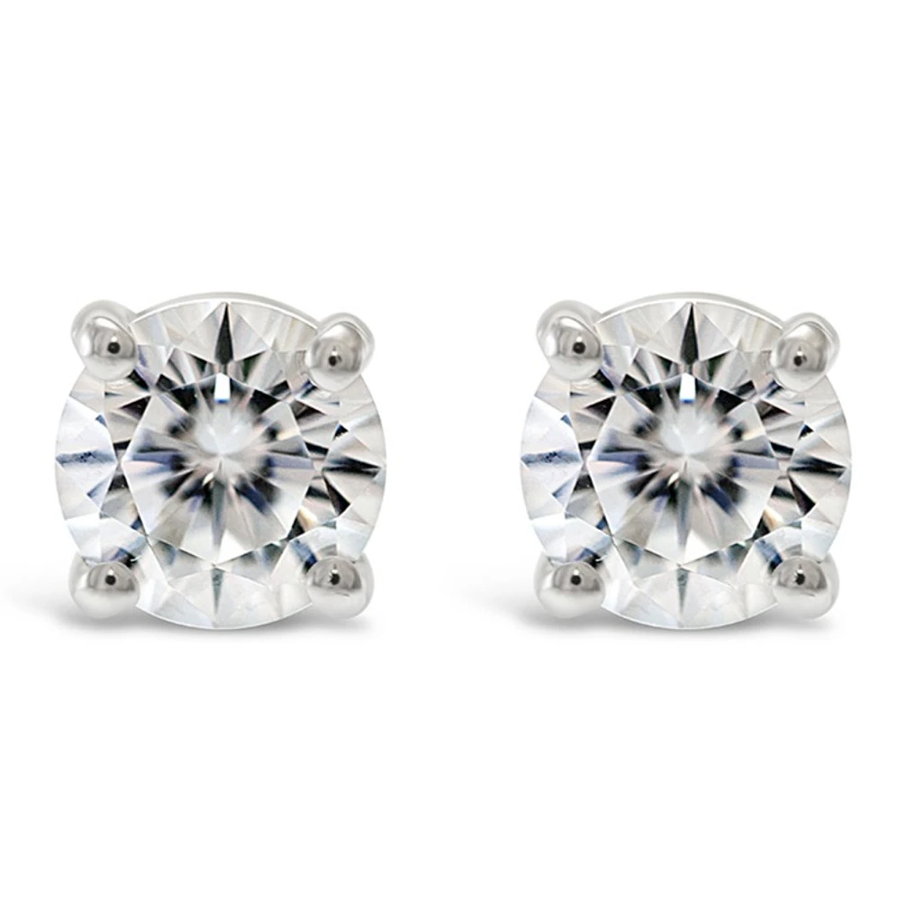 Sterling Silver Cubic Zirconia 8 Hearts 8 Arrows 9mm Studs 118061