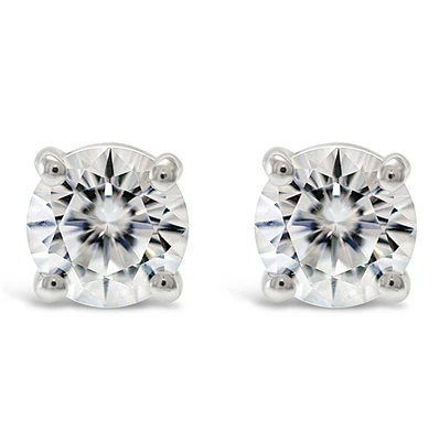 Sterling Silver Cubic Zirconia 8 Hearts 8 Arrows 9mm Studs 118061