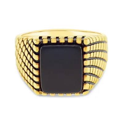 Men's Stainless Steel Gold Ring 145061