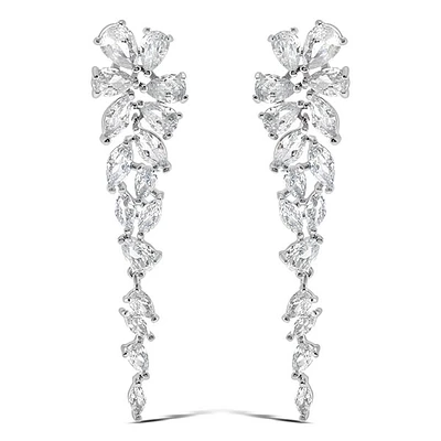 Bridal Silver Cubic Zirconia Drop Earrings 145935