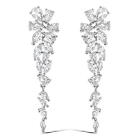 Bridal Silver Cubic Zirconia Drop Earrings 145935