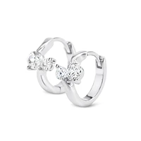 Sterling Silver Cubic Zirconia Huggie Earrings