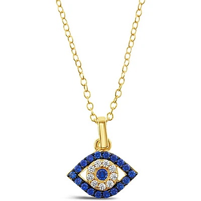 Yellow Gold Plated Sterling Silver Cubic Zirconia Necklace 139418