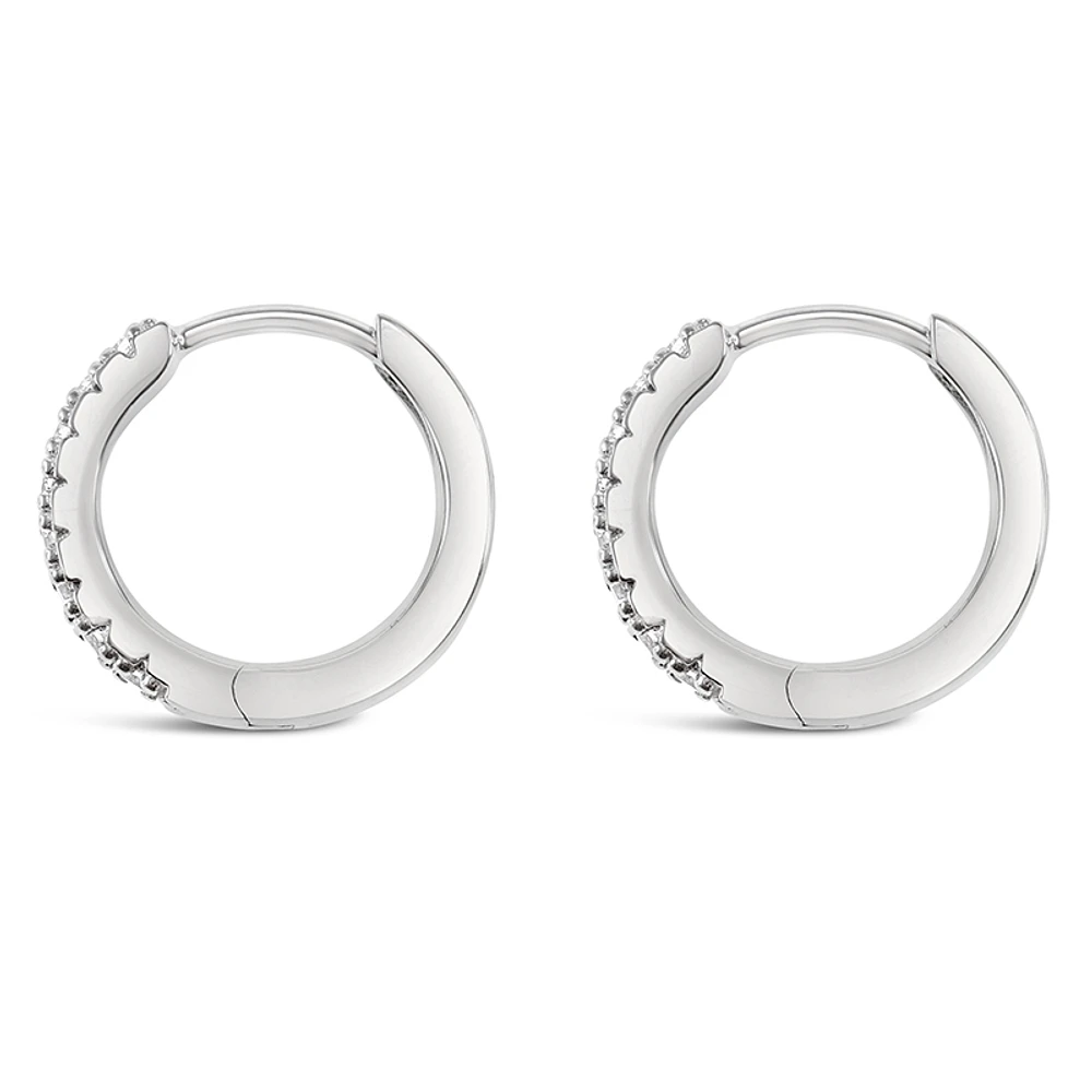 Sterling Silver Cubic Zirconia Huggies 132842