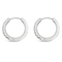 Sterling Silver Cubic Zirconia Huggies 132842