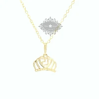 10k Yellow Gold Cubic Zirconia Crown Pendant 153735