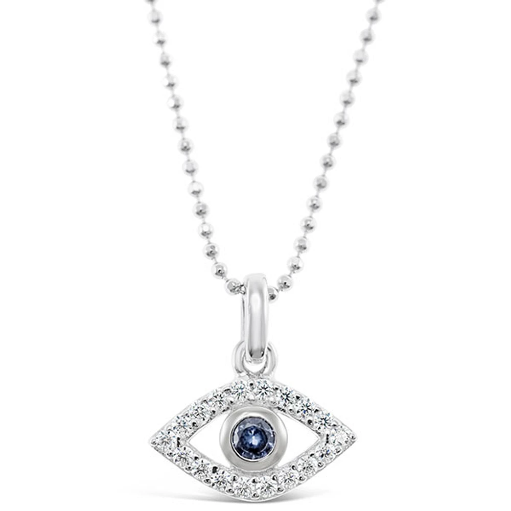 Sterling Silver Cubic Zirconia Evil Eye Necklace 143504