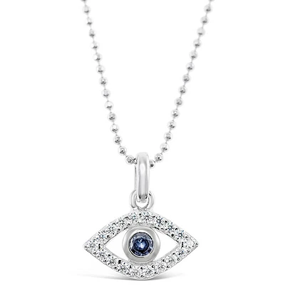 Sterling Silver Cubic Zirconia Evil Eye Necklace 143504