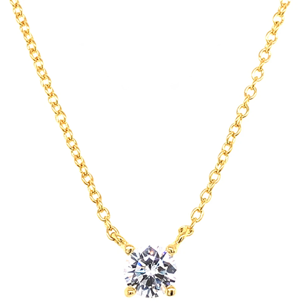 Gold Plated Sterling Silver Cubic Zirconia Round  8Heart 8Arrow Necklace 143473