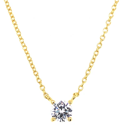 Gold Plated Sterling Silver Cubic Zirconia Round  8Heart 8Arrow Necklace 143473