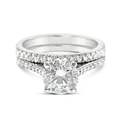 Sterling Silver Cubic Zirconia Round Set Ring 125807