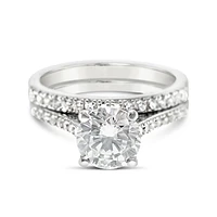 Sterling Silver Cubic Zirconia Round Set Ring 125807
