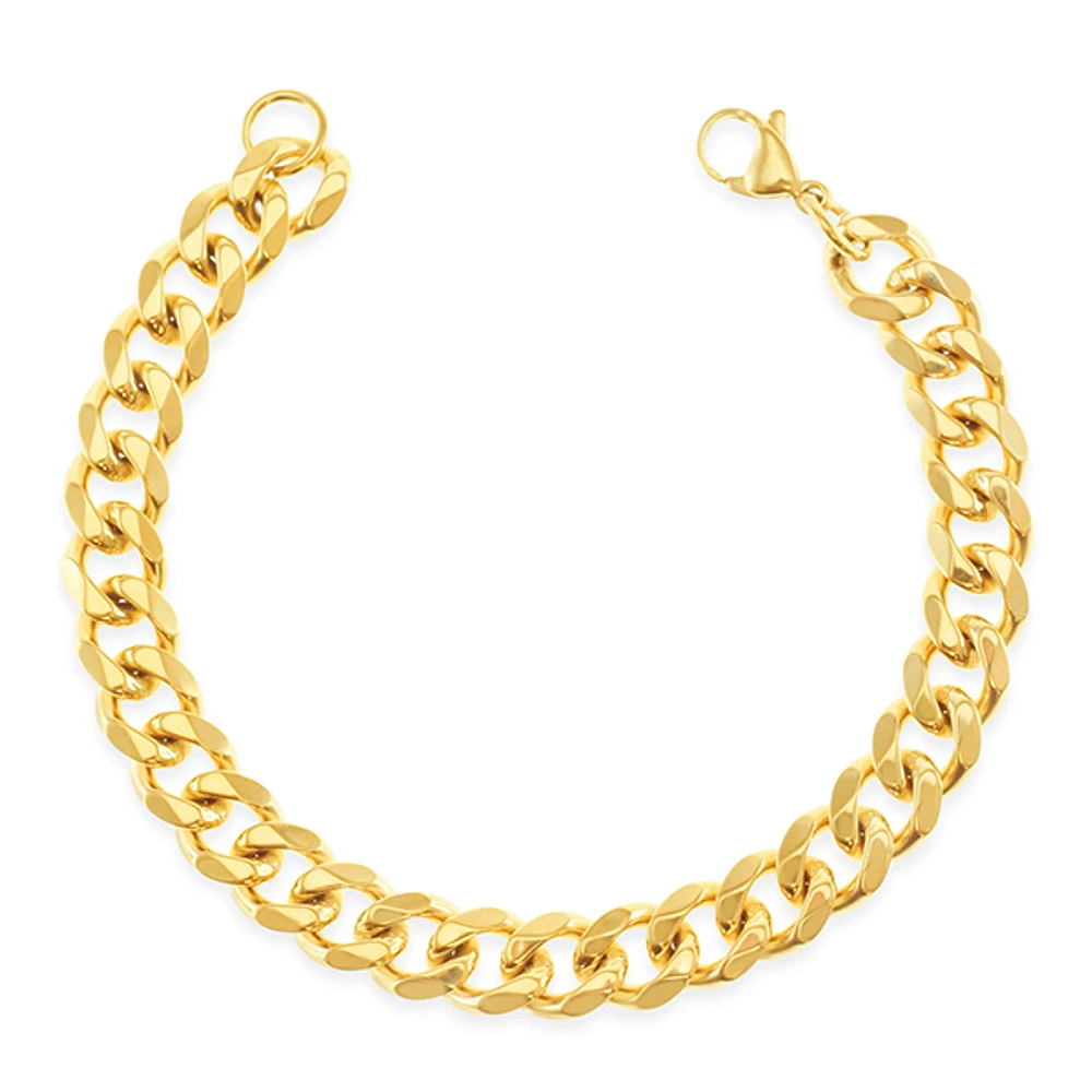 Stainless Steel Gold 9mm Cuban Link Bracelet 152988