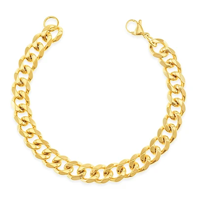 Stainless Steel Gold 9mm Cuban Link Bracelet 152988