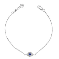 Sterling Silver Cubic Zirconia Evil Eye Bracelet