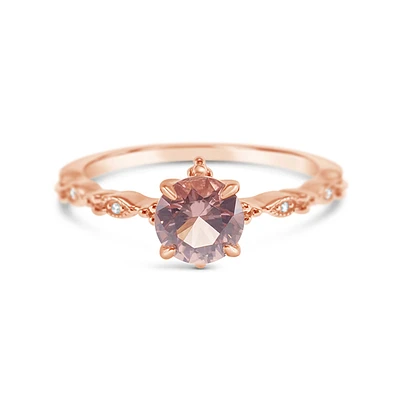 Rosegold Plated Sterling Silver Cubic Zirconia Ring