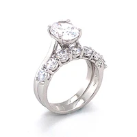 Sterling Silver Cubic Zirconia Oval Cut Set Ring 143492