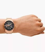 Armani Exchange Automatic Rose Gold-Tone Stainless Steel Watch 153939