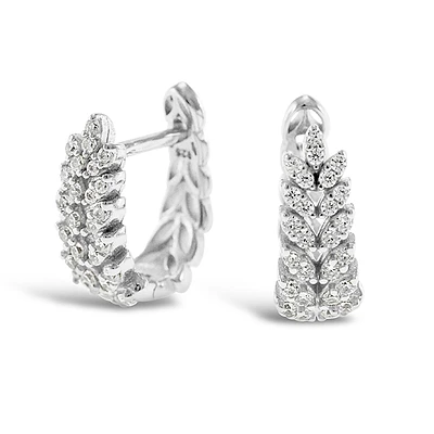 Sterling Silver Cubic Zirconia Huggie Earrings 143291