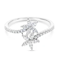 Sterling Silver Flower Cubic Zirconia Ring 153106