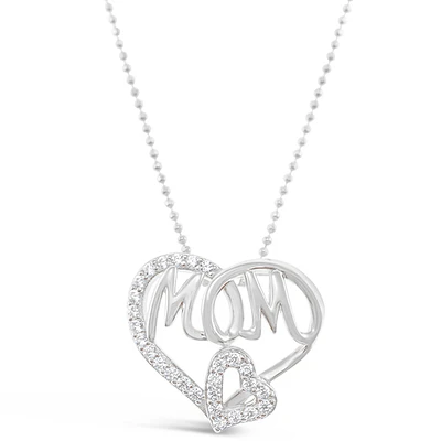 Sterling Silver Cubic Zirconia Mom Necklace