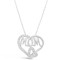 Sterling Silver Cubic Zirconia Mom Necklace