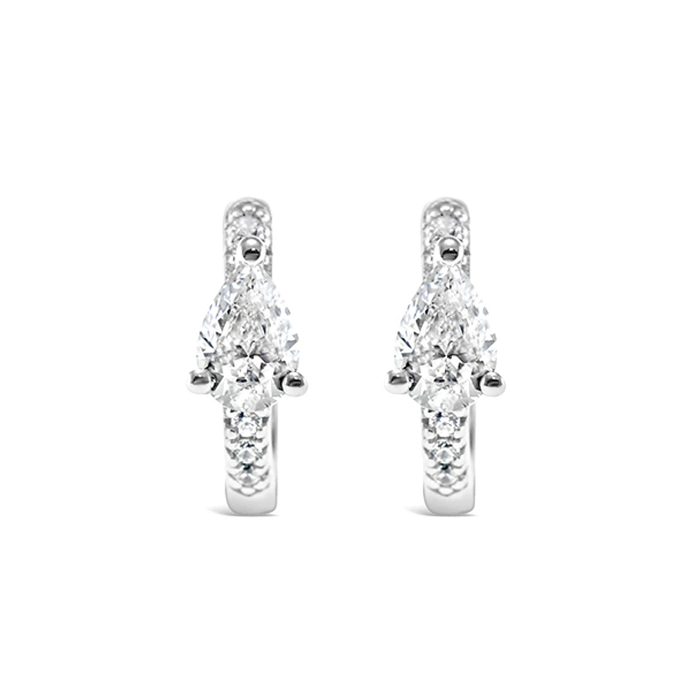Sterling Silver Cubic Zirconia Huggie Earrings 146658