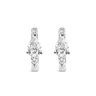 Sterling Silver Cubic Zirconia Huggie Earrings 146658