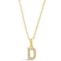 Gold Plated Sterling Silver Cubic Zirconia Initial D Necklace 147937