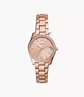 Fossil Scarlette Rose-Gold-Tone Stainless Steel Watch 130990