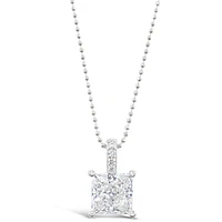 Sterling Silver Square Cubic Zirconia Necklace 147705