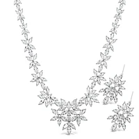 Bridal Silver Cubic Zirconia Necklace & Earrings Set