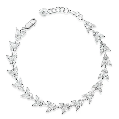 Sterling Silver Cubic Zirconia Teardrop Bracelet 145724