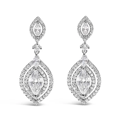 Bridal Silver Cubic Zirconia Drop Earrings 145939