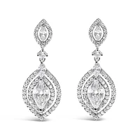 Bridal Silver Cubic Zirconia Drop Earrings 145939