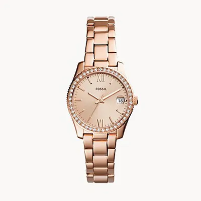 Fossil Scarlette Rose-Gold-Tone Stainless Steel Watch 130990